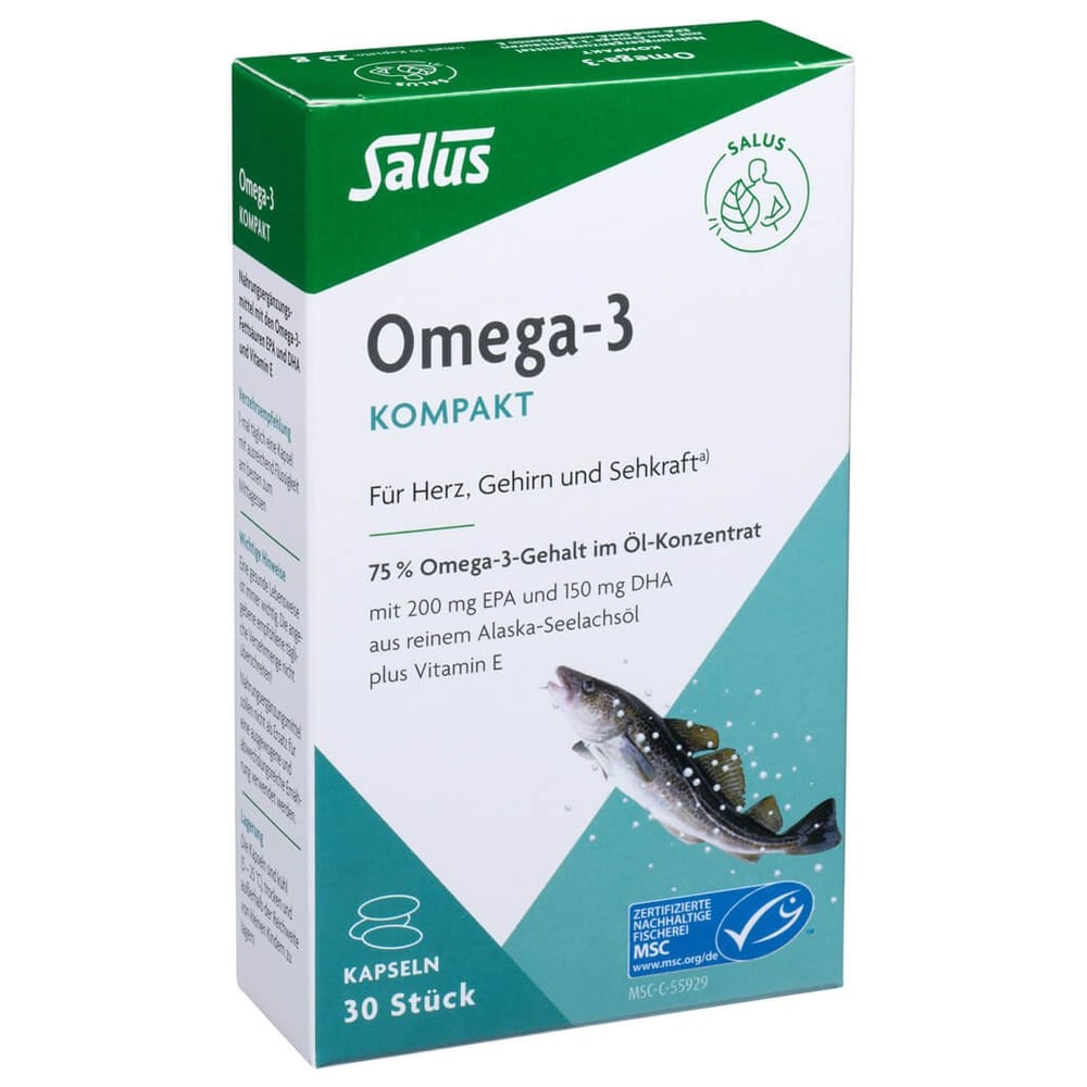 Omega-3 Kompakt aus reinem Alaska-Seelachsöl Salus