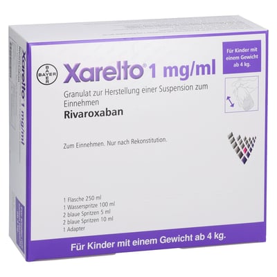 Xarelto 1 mg/ml 103,4 mg Granulat zur Herstellung einer Suspension zum Einnehmen