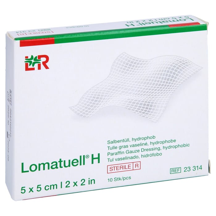 Lomatuell H Salbentüll 5x5 cm steril