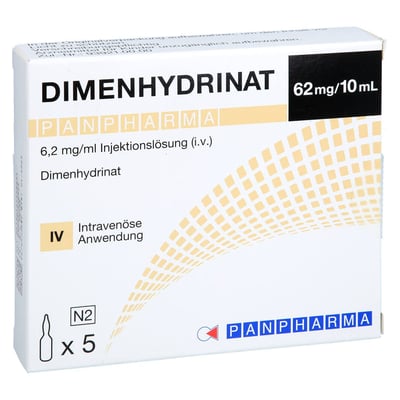 Dimenhydrinat Panpharma 6,2 mg/ml Injektionslösung Produktbild 1