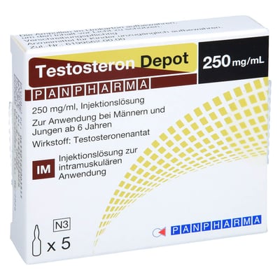 Testosteron Depot Panpharma 250 mg/ml Injektion Lösung.