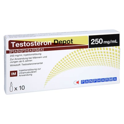 Testosteron Depot Panpharma 250 mg/ml Injektion Lösung. Produktbild 1