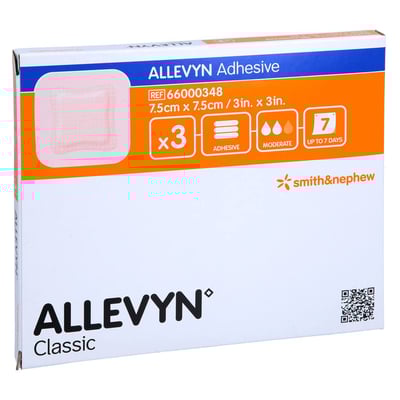 Allevyn Adhesive 7,5x7,5 cm haftende Wundauflage Smith & Nephew