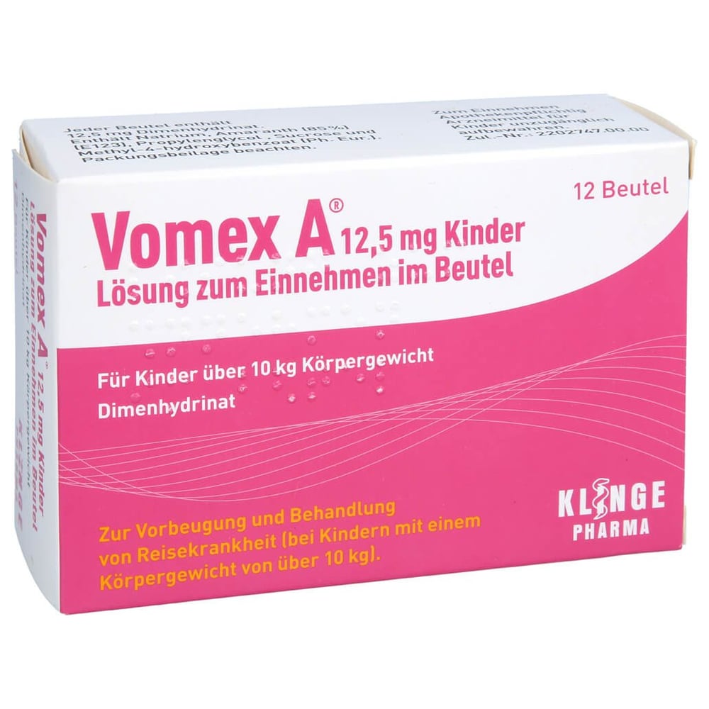 Vomex A 12,5 mg Kinder 12 Stück kaufen (PZN 16238531)