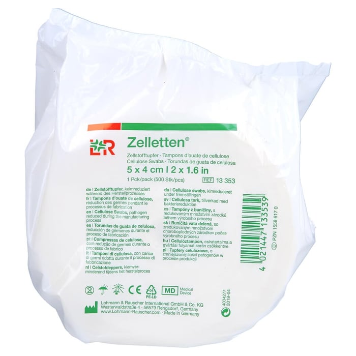Zelletten Tupfer 4x5 cm keimreduziert Rolle