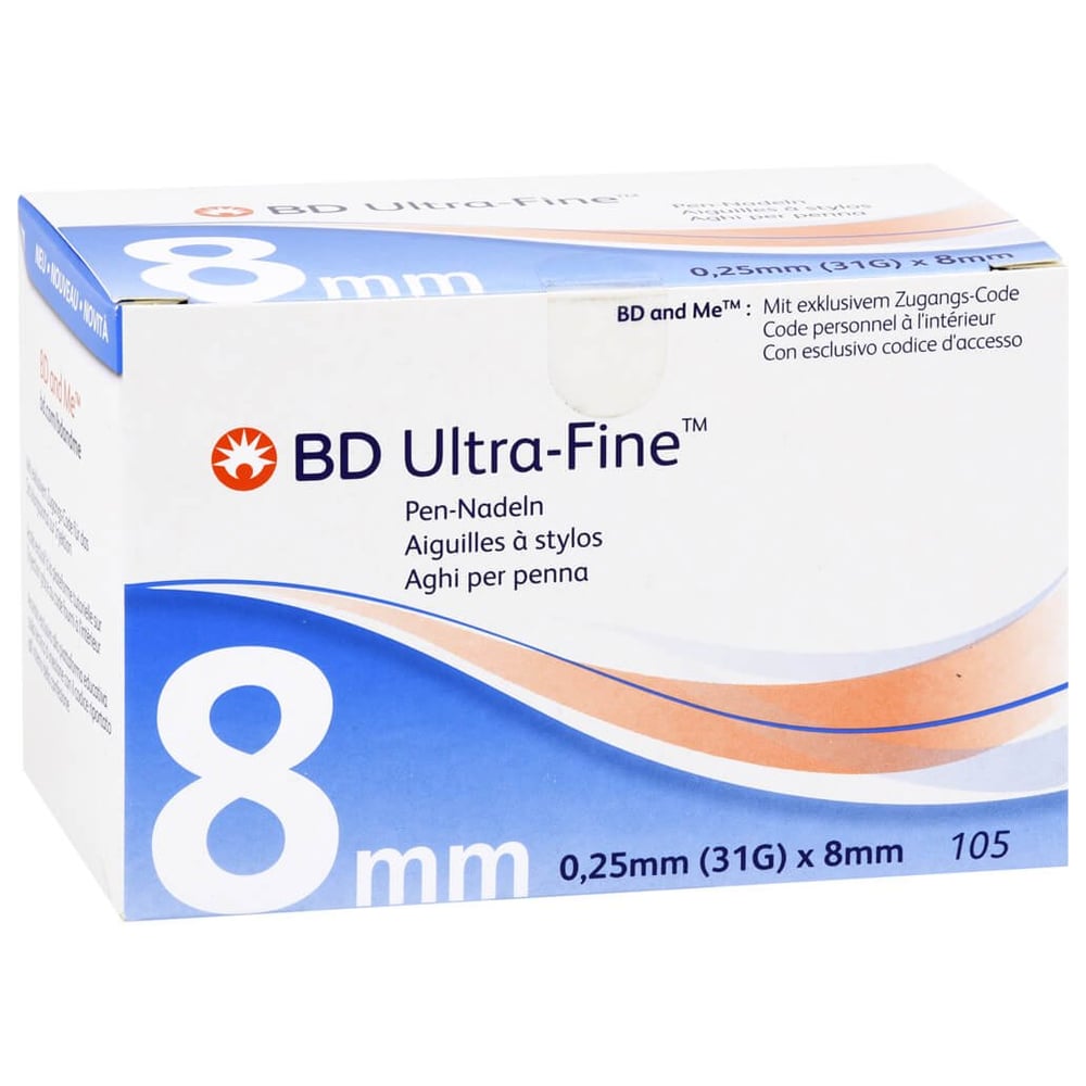BD Ultra-fine Pen-Nadeln 8 mm 31 G 0,25 mm 1001 Artikel Medical