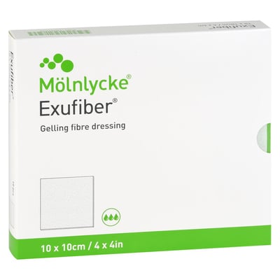 Exufiber 10x10 cm Gel-Faserverband Kohlpharma