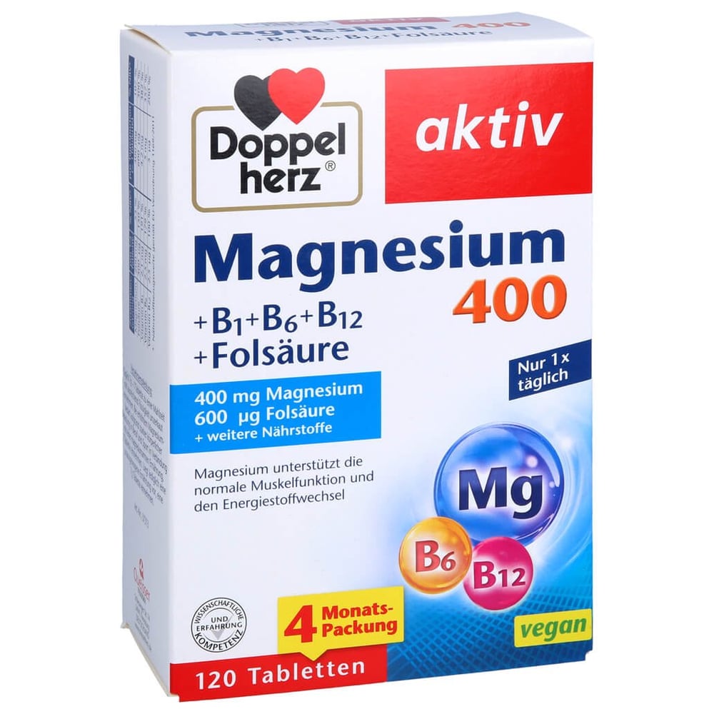 Doppelherz Magnesium 400+ B1 + B6 + B12 + Folsäure