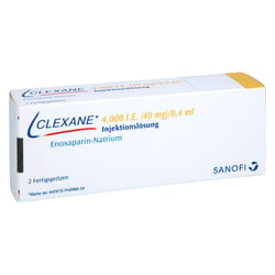 Clexane 4000 I.E. (40 mg)/0,4 ml Injektionslösung ohne Sicherheitssystem