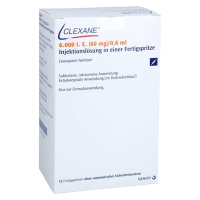 Clexane 6000 I.E. (60 mg)/0,6 ml Injektionslösung