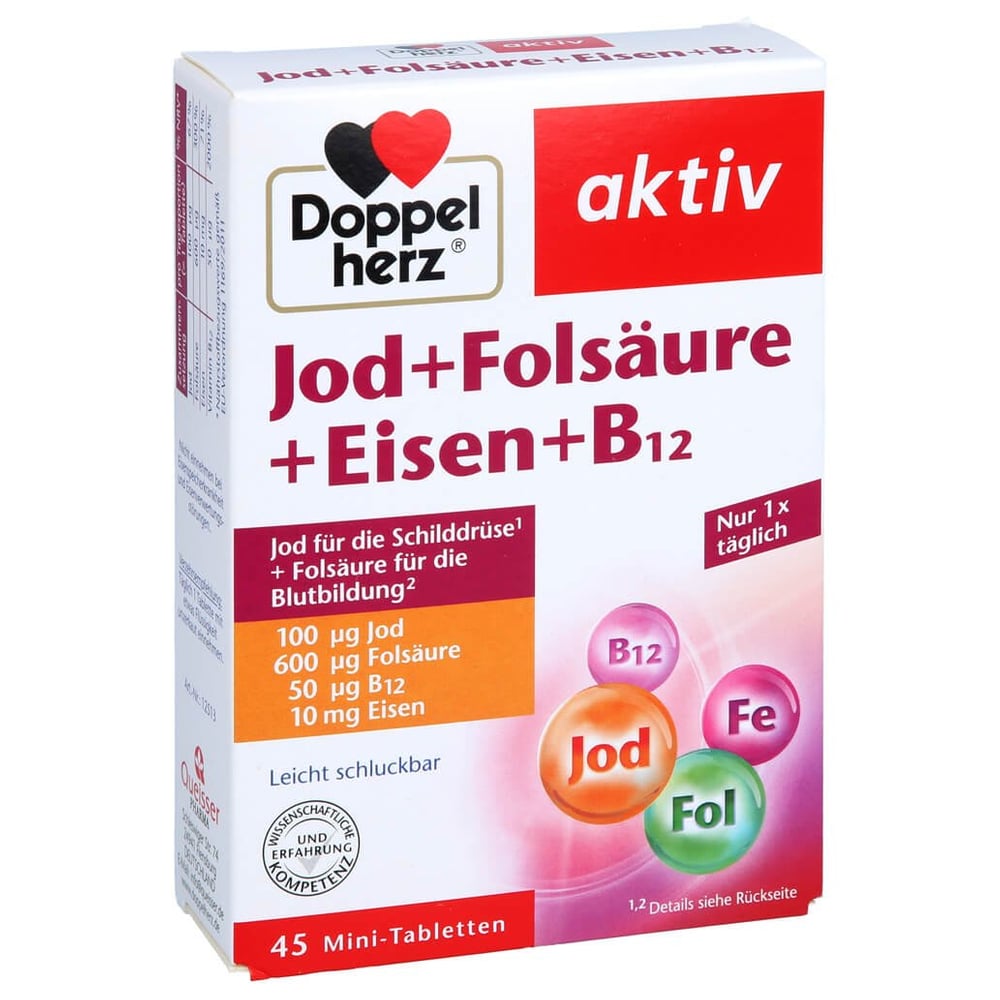 Doppelherz Jod+Folsäure+Eisen+B12
