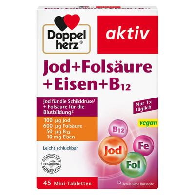 Doppelherz Jod+Folsäure+Eisen+B12