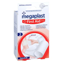 Elastische Binde 4m x 6 cm mit Klemme megaplast