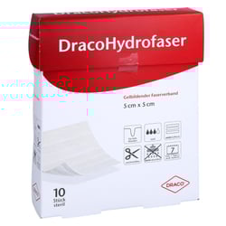 Dracohydrofaser 5x5 cm gelbildender Faserverband