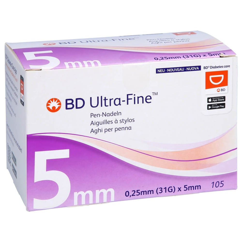 BD Ultra-fine Pen-Nadeln 5 mm 31 G 0,25 mm