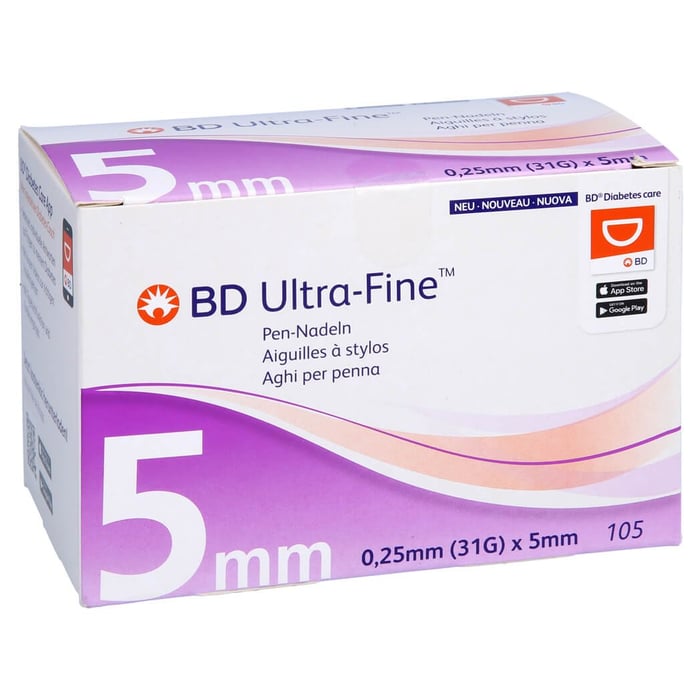 Bd Ultra-fine Pen-Nadeln 5 mm 31 G 0,25 mm