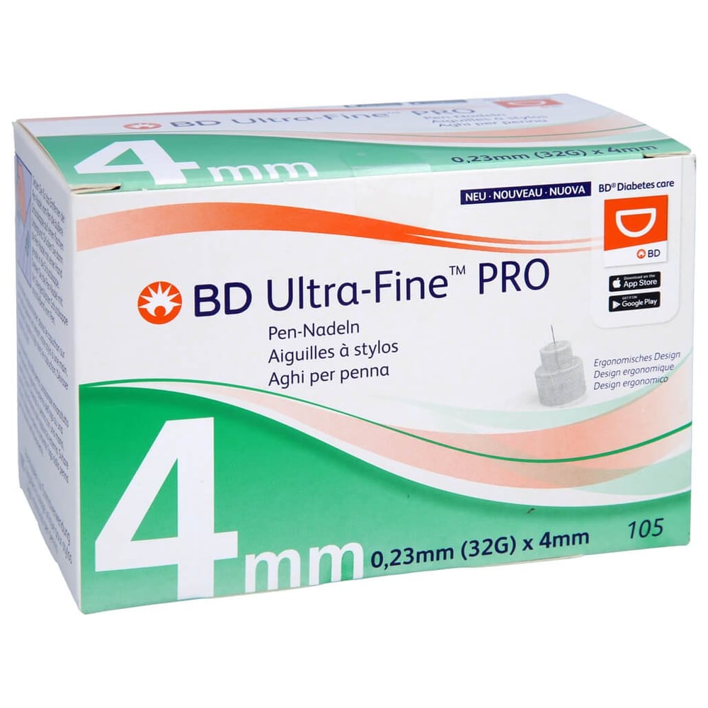 Bd Ultra-fine Pro Pen-Nadeln 4 mm 32 G 0,23 mm