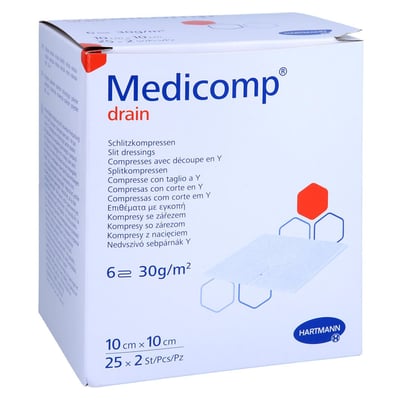 Medicomp drain steril 10x10 cm 6f S30