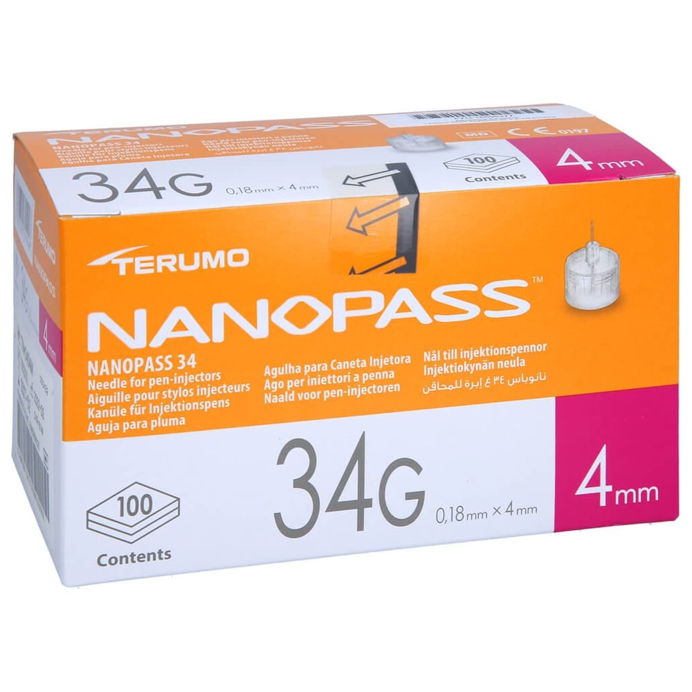 Nanopass 34 Pen Kanüle 34 G 0,18x4 mm