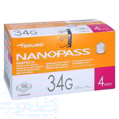 Nanopass 34 Pen Kanüle 34 G 0,18x4 mm