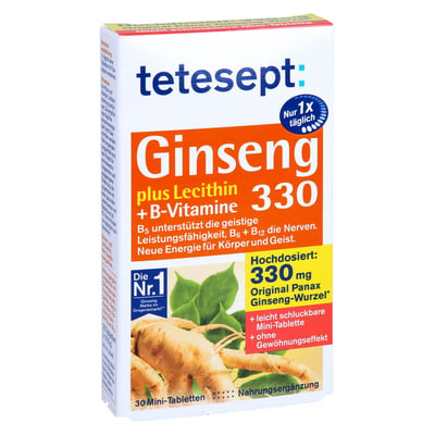 Tetesept Ginseng 330 plus Lecithin+B-Vitamine Tab.