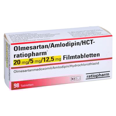 Olmesartan/Amlodipin/HCT-ratiopharm 20 mg/5 mg/12,5 mg