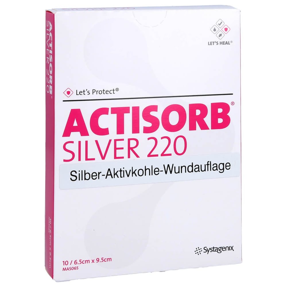 Actisorb 220 Silver 6,5x9,5 cm steril Kompressen