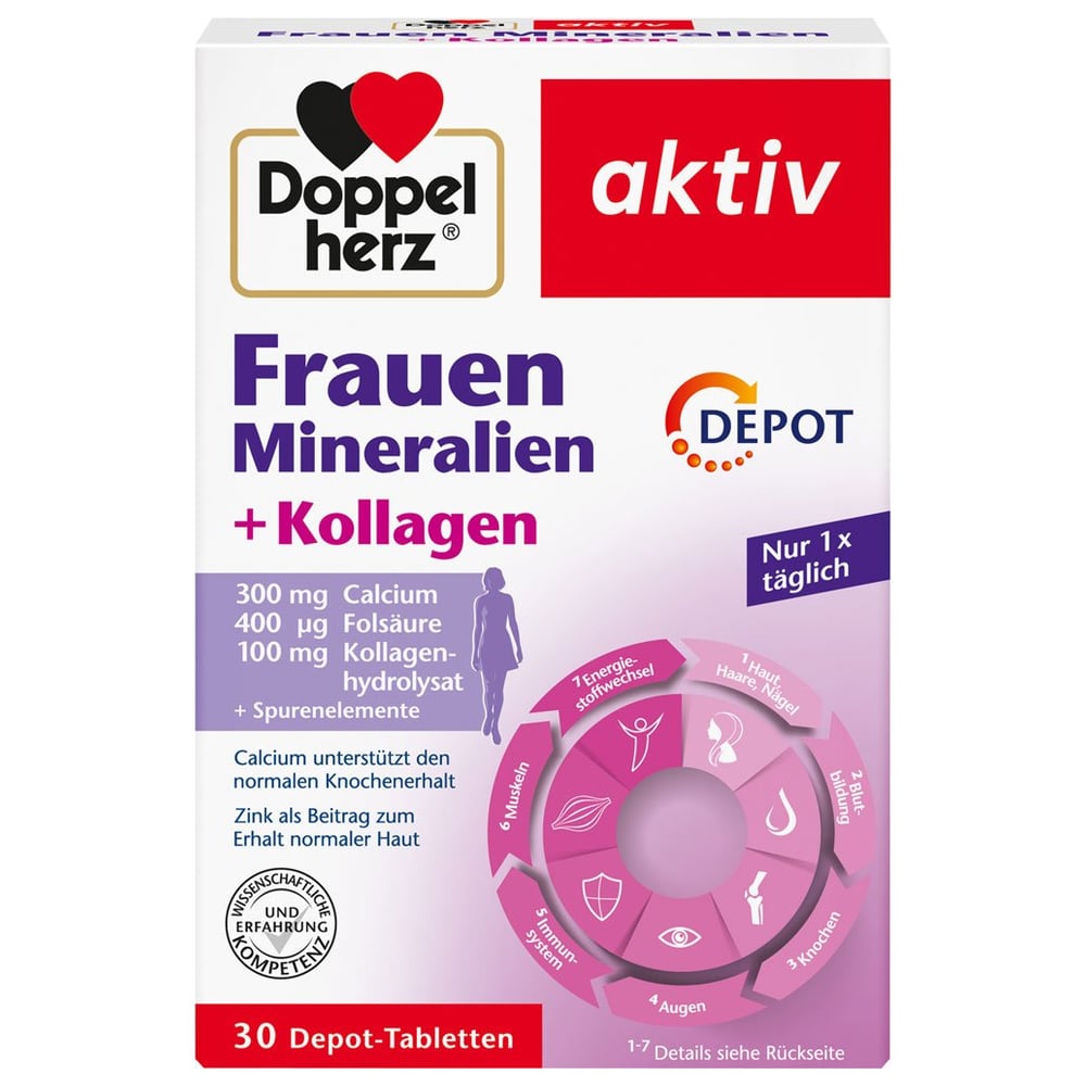 Doppelherz Frauen Mineralien + Kollagen Depot