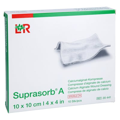 Suprasorb A Calciumalginat Kompresse 10x10 cm ACA Müller/ADAG Pharma Produktbild 1