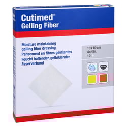 Cutimed Gelling Fiber Kom 10x10cm Hydrofaserverb.