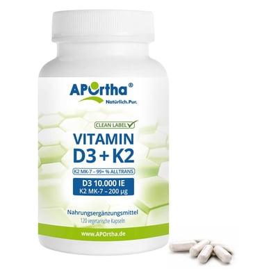 D3 10.000 I.E.+K2 MK-7 200 µg vegetarisch Kapseln