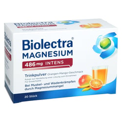 Biolectra Magnesium 486 mg intens Trinkpulver Orangen-Mango-Geschmack