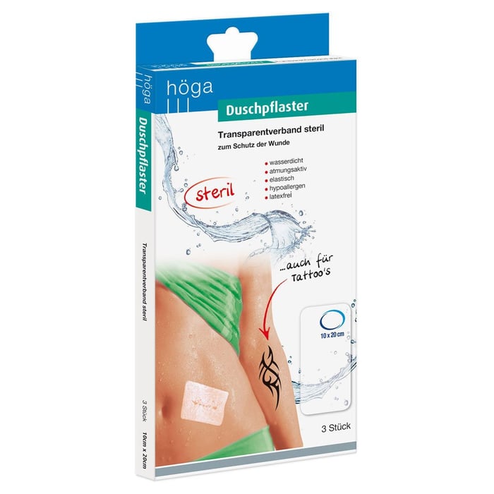 Duschpflaster 10x20 cm Transparentverband steril