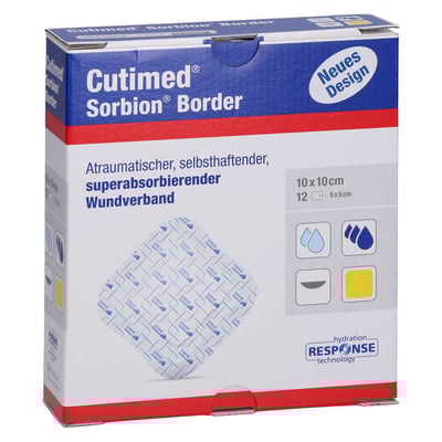 Cutimed Sorbion Border Wundauflage 10x10 cm steril