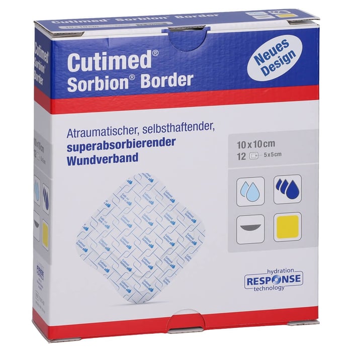 Cutimed Sorbion Border Wundauflage 10x10 cm steril