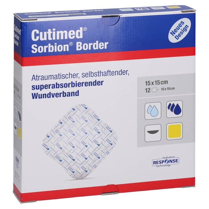 Cutimed Sorbion Border Wundauflage 15x15 cm steril