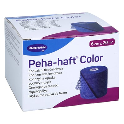 Peha-haft Color Fixierbinde latexfrei 6cmx20m blau
