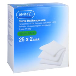 Alvita Sterile Mullkompresse 10 cm x 10 cm