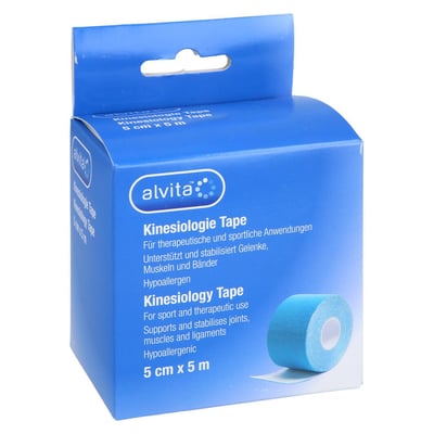 Alvita Kinesiologie Tape 5 cm x 5m blau Produktbild 1