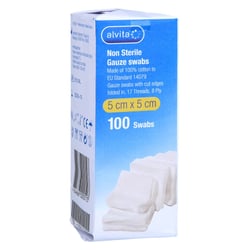 Alvita Unsterile Mullkompresse 5 cm x 5 cm