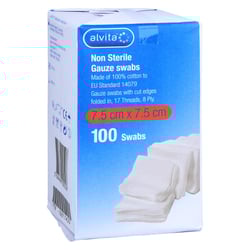 Alvita Unsterile Mullkompresse 7.5 cm x 7.5 cm
