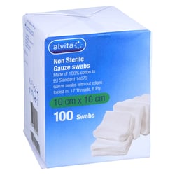 Alvita Unsterile Mullkompresse 10 cm x10 cm