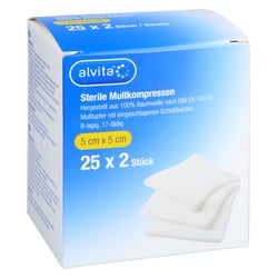 Alvita Sterile Mullkompresse 5 cm x 5 cm