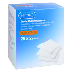 Alvita Sterile Mullkompresse 7.5 cm x 7.5 cm