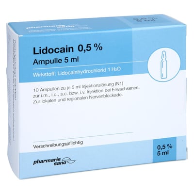 Lidocain pharmarissano 0,5 % Ampulle 5 ml Produktbild 1