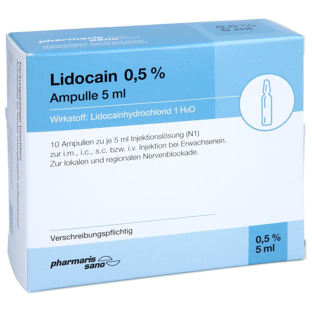 Lidocain pharmarissano 0.5% Ampulle 5ml