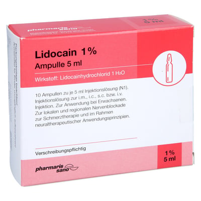 Lidocain pharmarissano 1 % Ampulle 5 ml Produktbild 1