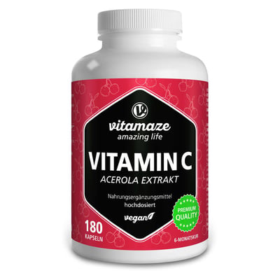 Vitamin C 160 mg Acerola Extrakt pur vegan Produktbild 1