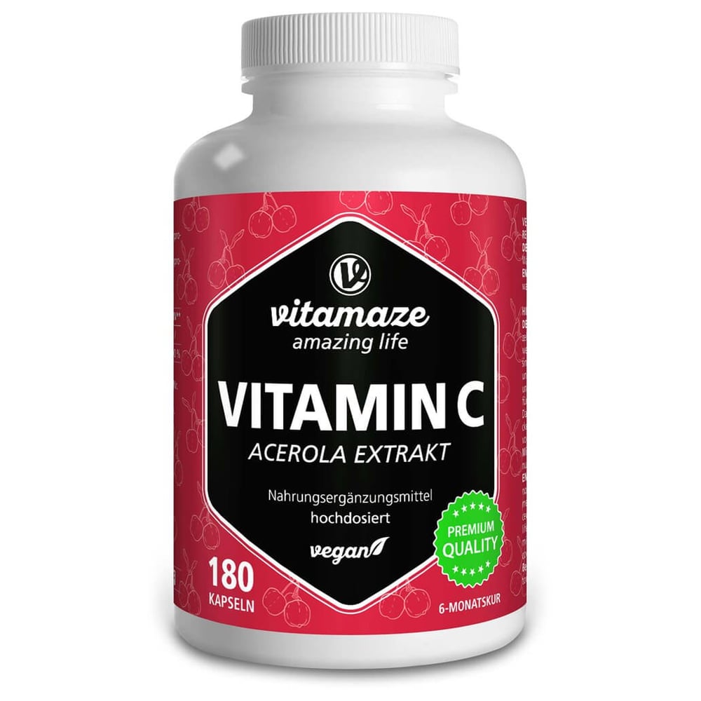 Vitamin C 160mg Acerola Extrakt pur vegan
