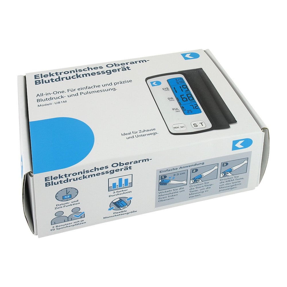 BLUTDRUCKmessgerät Oberarm elektronisch all-in-one